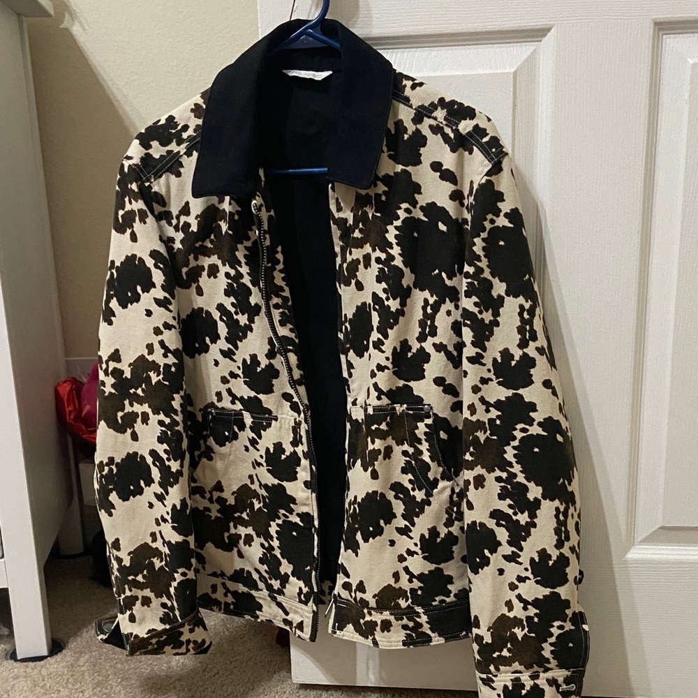 Zara Black and Cream Bomber Jacket